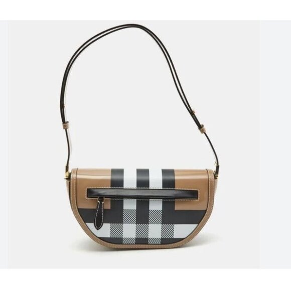 BURBERRY Check patent Olympia shoulder bag - Beige/Camel - Picture 2 of 15